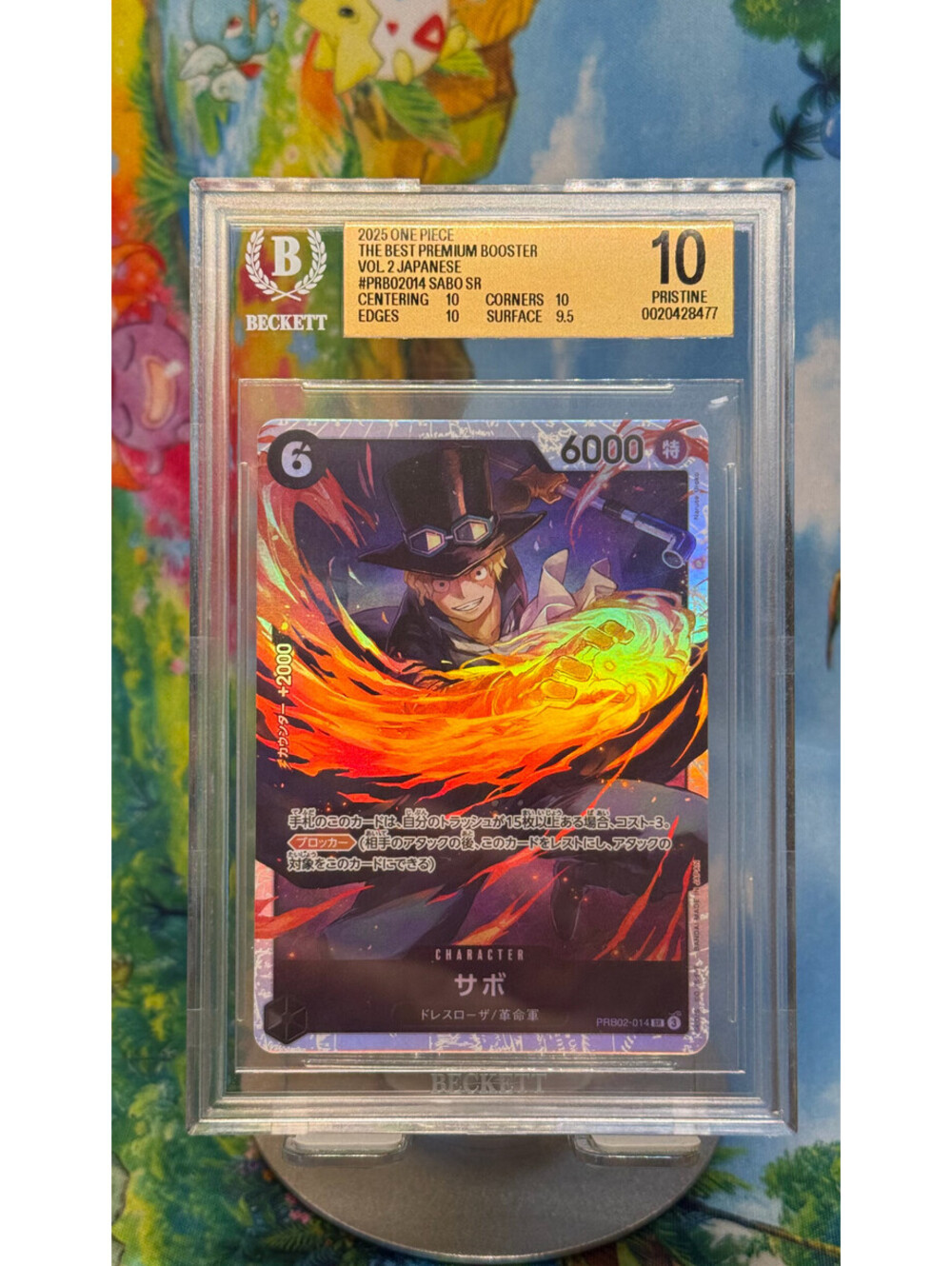 Sabo One Piece PRB02-014 2025 Japanese The Best Vol. 2 Alt Art BGS 10